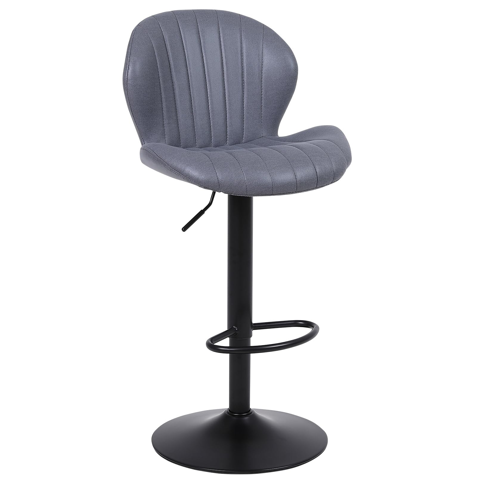 【送料無料】ralex-chair カウンターチェア 1脚 昇降式 回転バー椅子 スエード 足置き 背もたれ ハイチェア おしゃれ バー、カウンター
