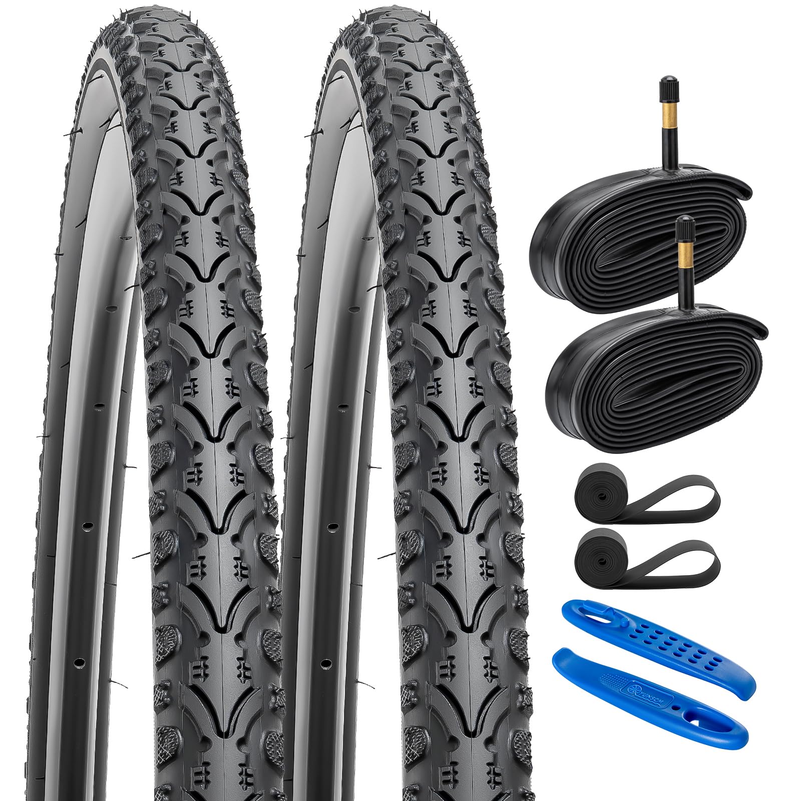 【送料無料】YunSCM 2本セット,700 38c タイヤ,700x38c 40-622 自転車タイヤ + 700x35/43c チューブ 肉厚 米式バルブ48mm +リムテープ +