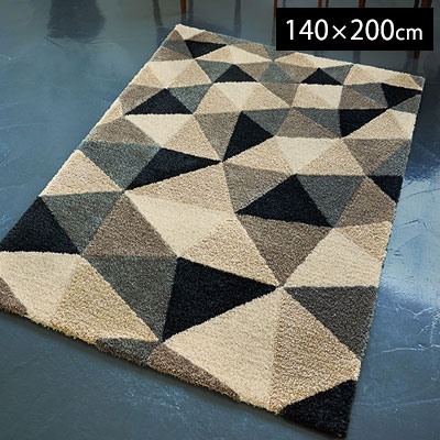 ラグ ラグマット カーペット 絨毯 （旧TOR3808） 140×200cm 東リ リビング 北欧 モダン 日本製 送料無料 ホットカーペット対応 ラグカーペット 防ダニ 防炎 ジオメトリック 幾何学 柄 マット アウトレット R&N / TOR4106