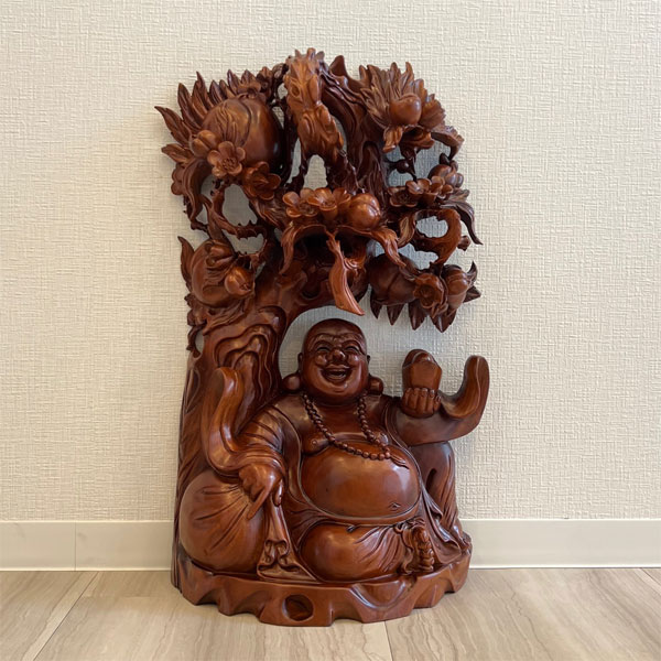 楽天市場】楠 どっしりとした木彫りの布袋 高さ52cm 木彫り 置物