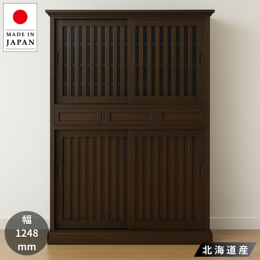 楽天市場】【開梱設置無料】 水屋箪笥95 アンティーク 食器棚 引き戸