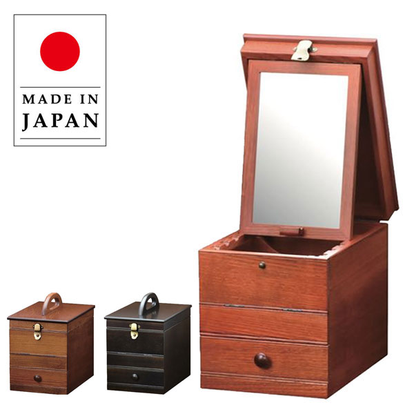 楽天市場】鎌倉彫 メイクボックス 鏡付き コスメボックス