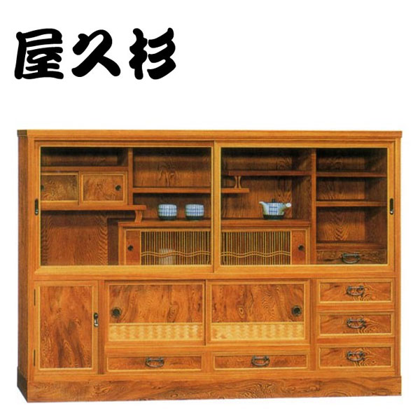 【エントリーで全商いものP14倍！】【開梱据え付ける無料】 屋久杉 茶箪笥 和風 茶タンス 国産 茶社交ダンス 日本製 茶棚 御前上等 リビングゲーム盤 遣っ付ける品 側面ゲーム盤 幅150珊 名著大工仕事 花衣 貨物輸送無料 通信販売 【kot】【smtb-f】