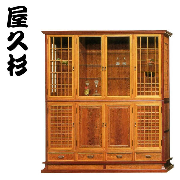 【開梱設置無料】 屋久杉 リビングボード 和風 サイドボード 高級 キャビネット おしゃれ 茶タンス 日本製 茶箪笥 国産 茶ダンス 古典木工 胡蝶 重ね 60 送料無料 通販 【kot】【smtb-f】｜INTERIOR　MARUDAI