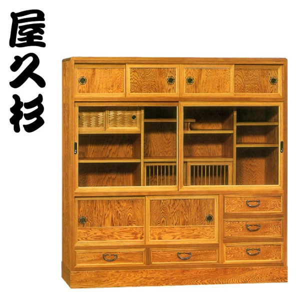 【開梱設置無料】 屋久杉 茶棚 和風 茶箪笥 国産 茶タンス 日本製 茶ダンス 高級 リビングボード 完成品 サイドボード おしゃれ 古典木工 四季の眺 40 送料無料 通販 【kot】【smtb-f】