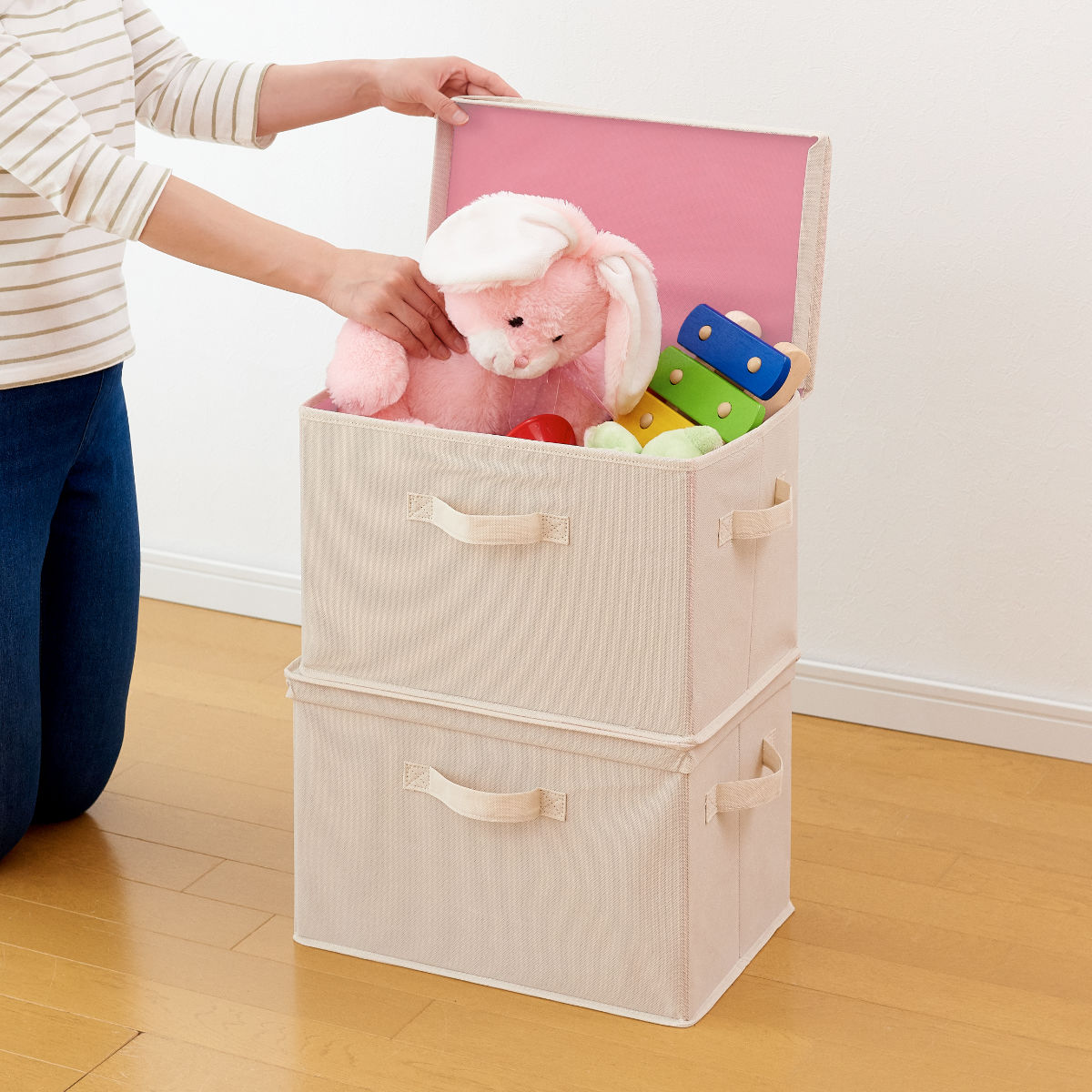 楽天市場】持ち手穴付き 収納ボックス・中M S0296 /【翌日出荷