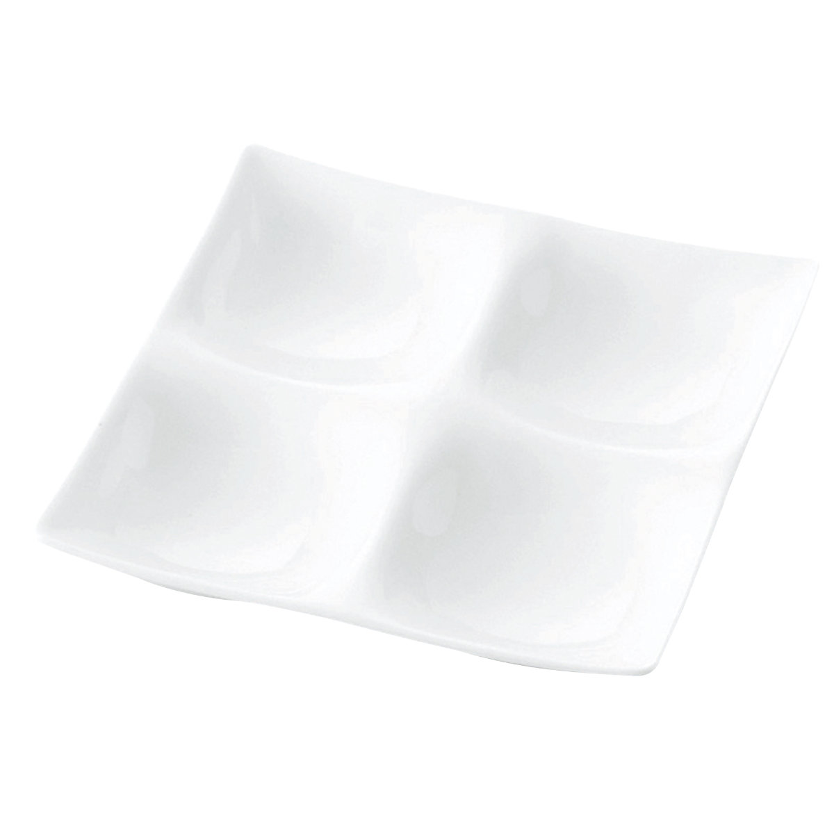皿 コワケ 4つ仕切り皿 白磁 1枚/5枚 ( プレート お皿 食器 17.1cm 食洗機対応 電子レンジ対応 磁器 日本製 副菜 煮物鉢 角 小皿 おしゃれ 和モダン )【39ショップ】|インテリアパレット