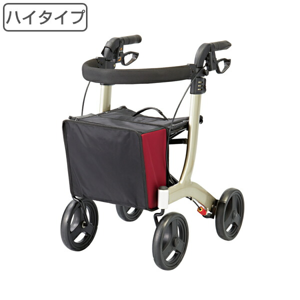歩行車 リトルターン ハイタイプ コンパクト 折りたたみ 高さ調整 （ 送料無料 高さ6段階 バッグ付き 大容量バッグ 収納 駐車ロック 安心 安定 福祉 介護 歩行訓練 転倒予防 疲労軽減 歩行サポート 歩行補助 外出 ） 【39ショップ】