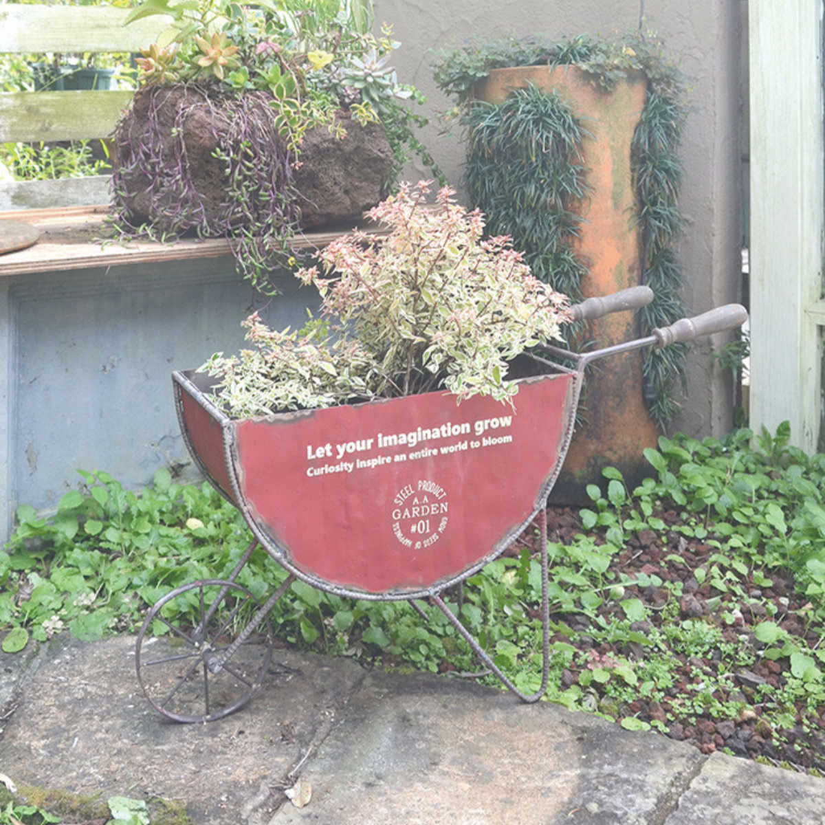 ガーデニング収納 フラワースタンド ガーデンラック セミサークルカート 送料無料 一輪車 ワゴン カート ガーデンカート フラワーワゴン 花台 フラワーポット 園芸 花 インテリア アンティーク加工 おしゃれ 39ショップ Otce Cl