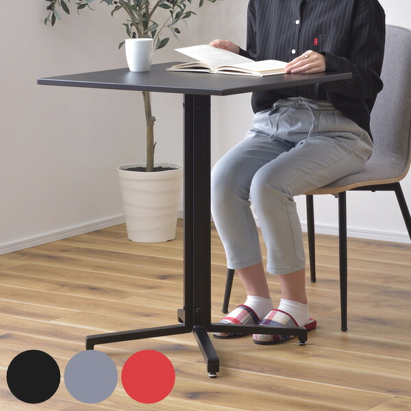 カフェテーブル 幅60cm スチール スクエア 正方形 テーブル コンパクト 机 （ 送料無料 ダイニング リビングテーブル ダイニングテーブル コーヒーテーブル 2人掛け 二人掛け 食卓テーブル 作業机 ワークデスク 1本脚 パソコン ） 【39ショップ】