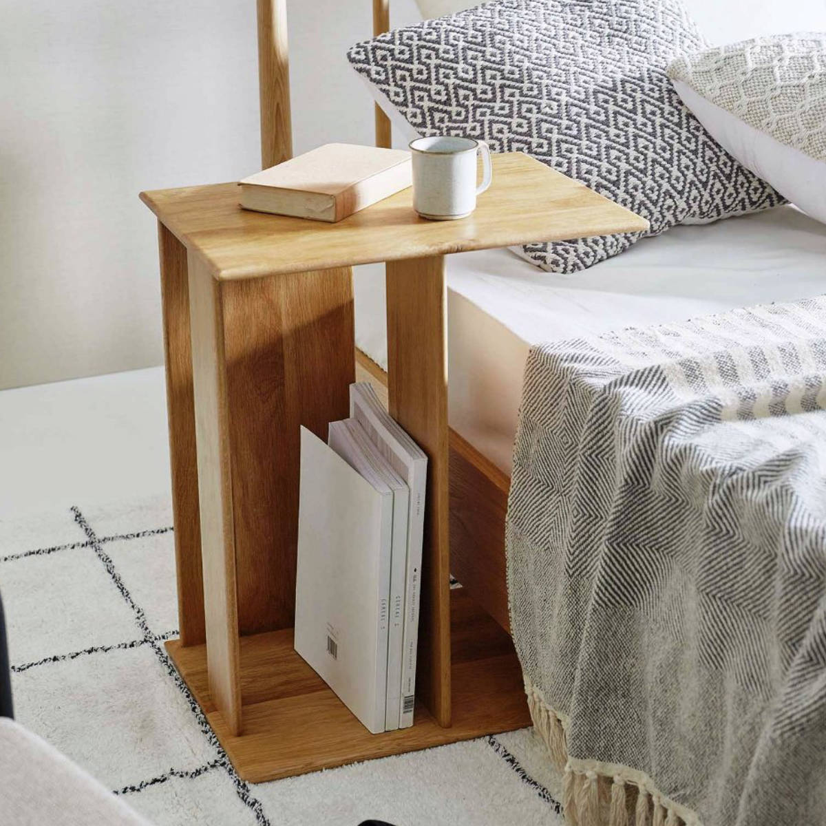 楽天市場】無垢材の上品なサイドテーブル 天然木 無垢材 木製 ナラ