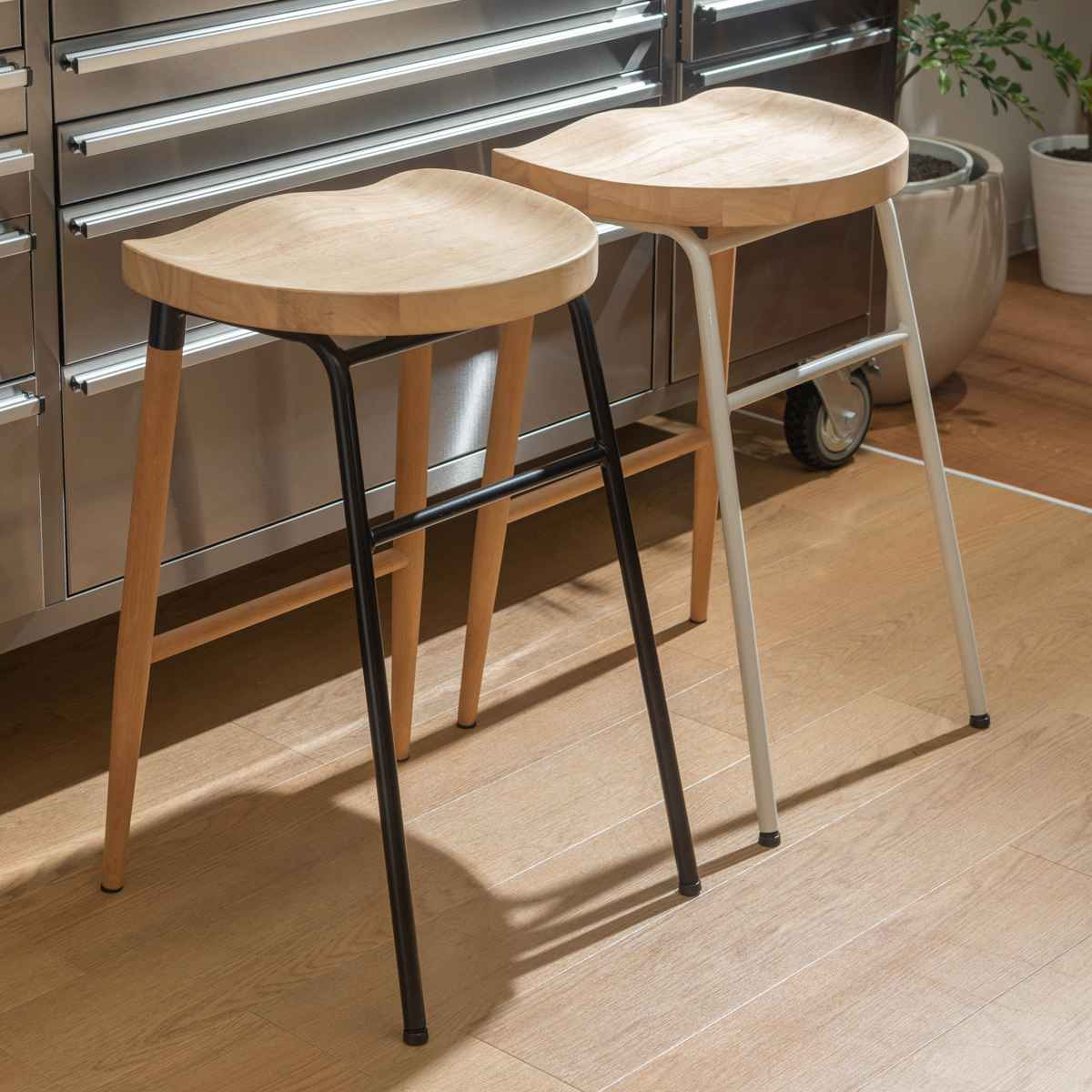 カウンターチェア 座面高65cm 天然木 スチール ハイスツール （ チェア バーチェア ハイチェア 椅子 木製 木目 ダイニング カウンター 組立品 チェアー いす 足置き シンプル おしゃれ カウンターチェア ハイテーブル ）【39ショップ】｜インテリアパレット