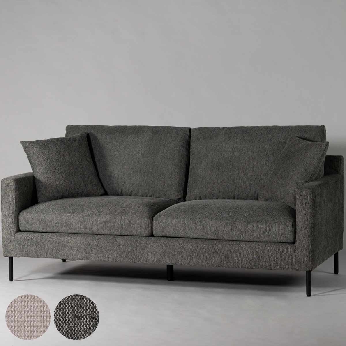 form ソファ 3人掛け 幅182cm グルート ( 開梱設置 リビングソファ sofa 肘掛け クッション付き ファブリック ダイニングソファ 弾力 座り心地 快適 ソファー スチール脚 )【39ショップ】|インテリアパレット