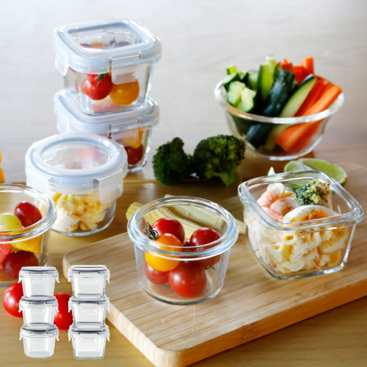 楽天市場】【公式】◇グラスコンテナ 4点ロック式ガラス保存容器 ミニ