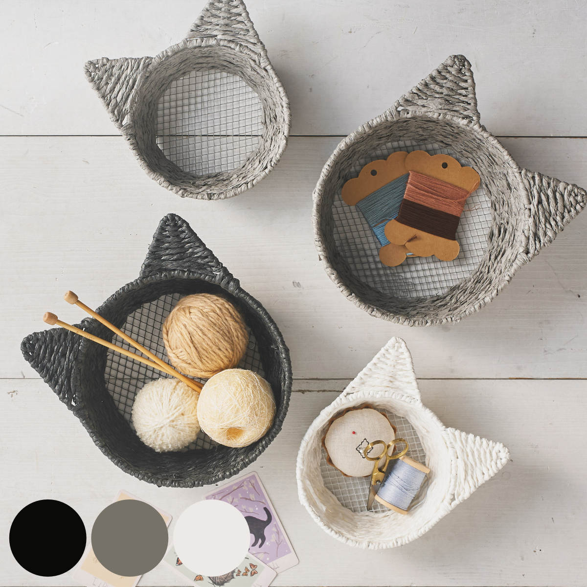 楽天市場】送料無料 3個入 収納ボックス バスケット カゴ 編みかご