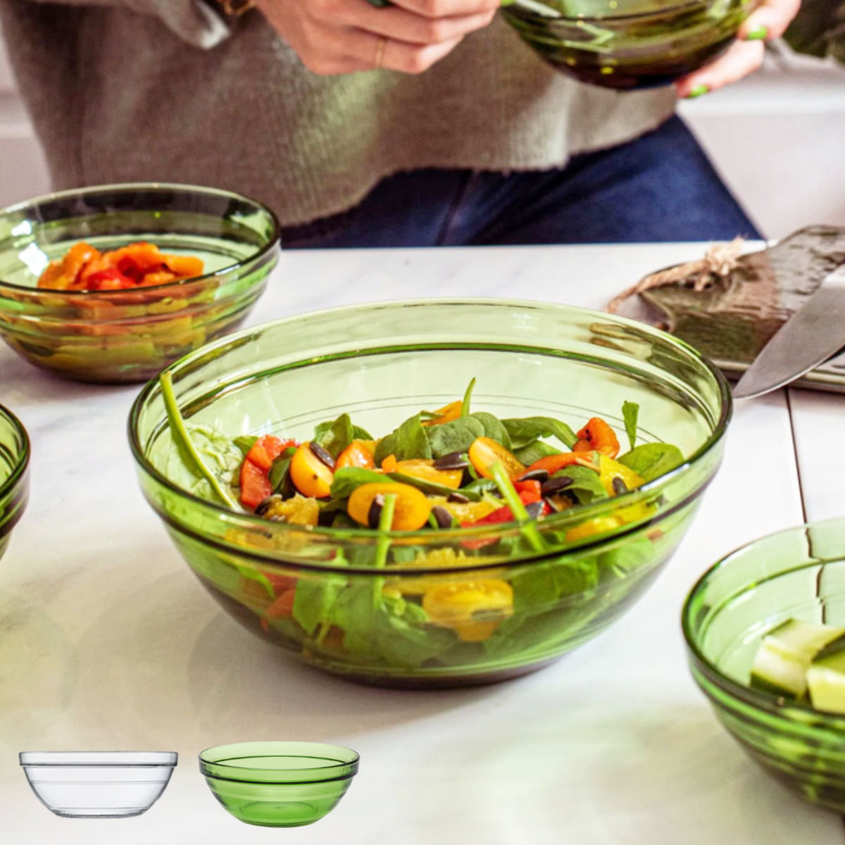 DURALEX デュラレックス リススタック ボウル 20cm 同色6個セット （ LYS STACK 食洗機対応 電子レンジ対応 強化ガラス サラダボウル ガラスボウル サラダ フルーツ 素麺 蕎麦 調理 下ごしらえ 割れにくい 耐熱 丈夫 おしゃれ ）【39ショップ】