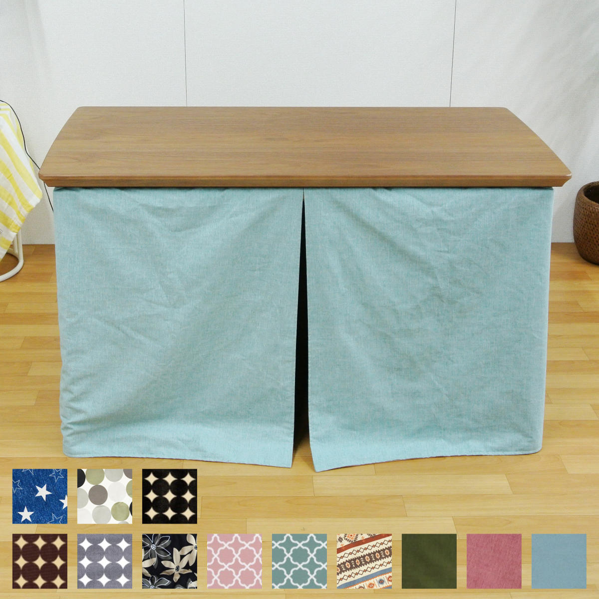 こたつ布団 NEW諏訪90cm専用 スカートタイプ （ 90×60cm 信濃デスクこたつ ハイタイプ用 コタツ布団 カバー こたつ掛け布団 薄手 日本製 起毛素材 ボア スリット入り 高脚用 長方形 幾何学模様 ドット 花柄 無地 ）【39ショップ】
