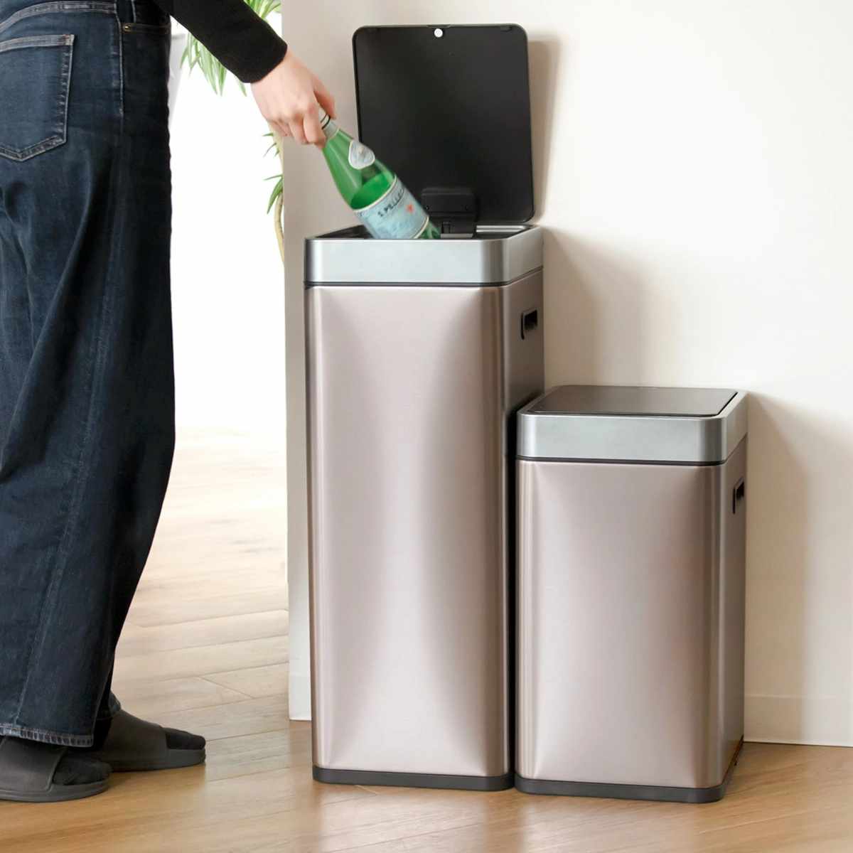 EKO ゴミ箱 ミラージュスリムセンサービン 20L 30L （ ごみ箱 自動開閉 センサー 20リットル 30リットル キッチン スリム くず入れ イーケーオー ふた付きゴミ箱 自動ゴミ箱 充電式 ダストボックス シンプル ）【39ショップ】
