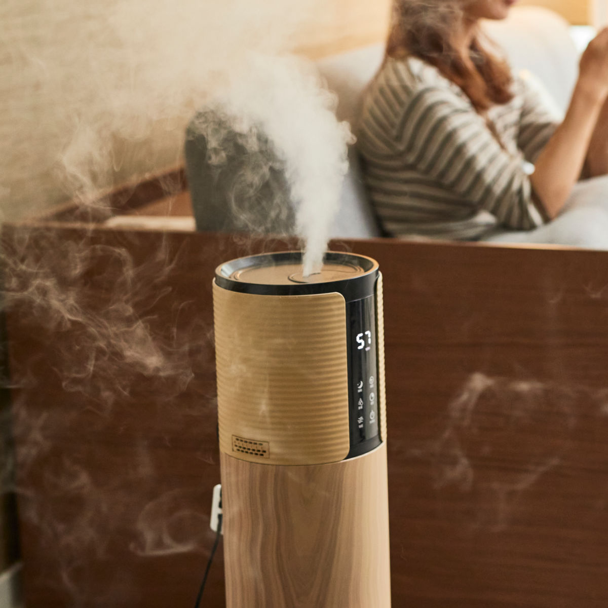 加湿器タワー型上部給水加湿器超音波式8L