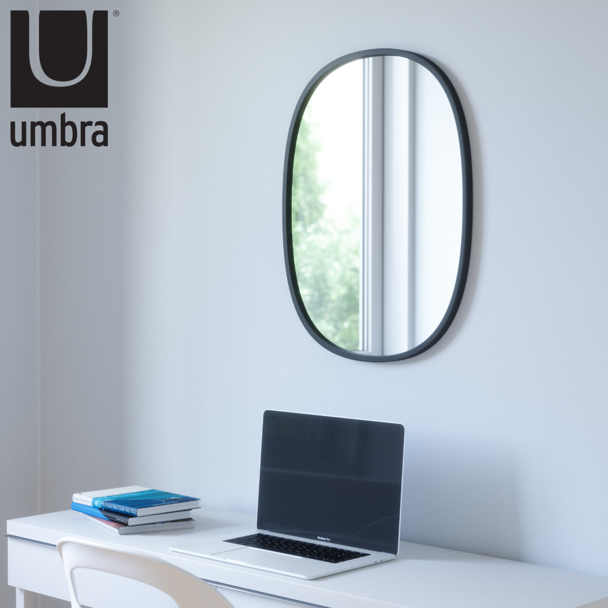 umbra こしき 銀鏡 オーバル 46×61糎 （ 貨物輸送無料 アンブラジャー 鏡 飾りもの ウォール銀鏡 かがみ 丸 洗面 入り口・入口 リビング 北欧風 天然ゴム枠組み 今めかしい 今めかしい 室内装飾 黒いこと ） 【39販売店】