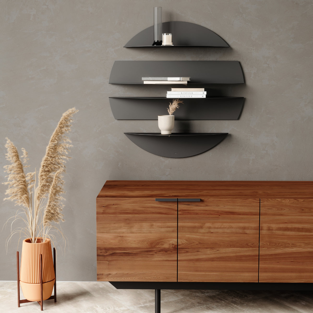 棚 umbra ソリス シェルフ 4段 壁付け （ アンブラ ウォールシェルフ