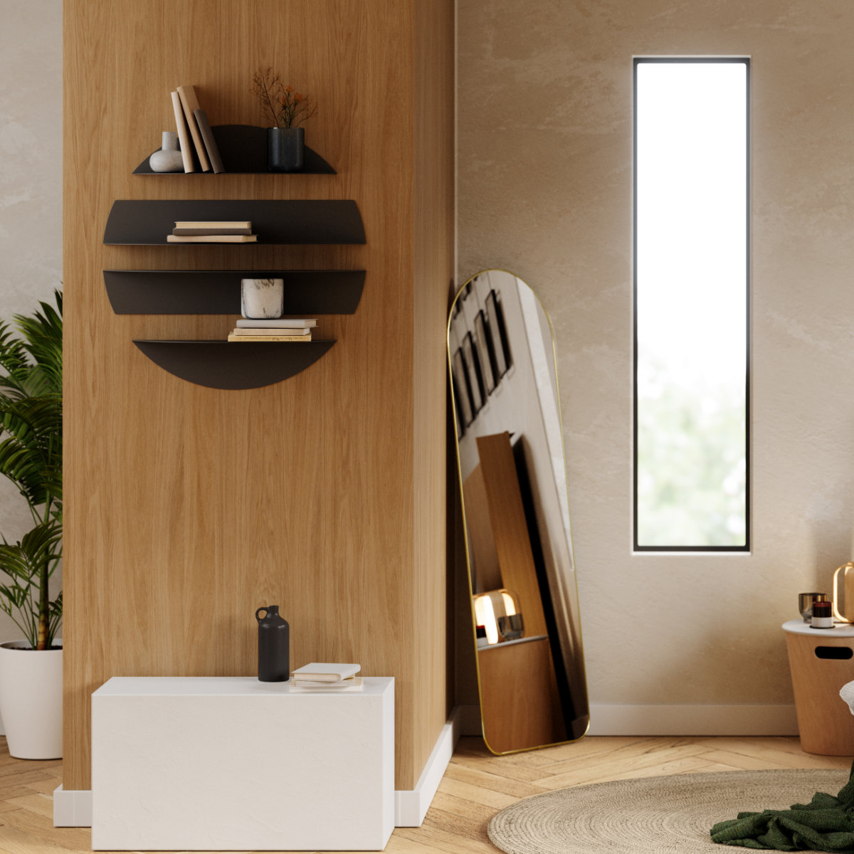 棚 umbra ソリス シェルフ 4段 壁付け （ アンブラ ウォールシェルフ