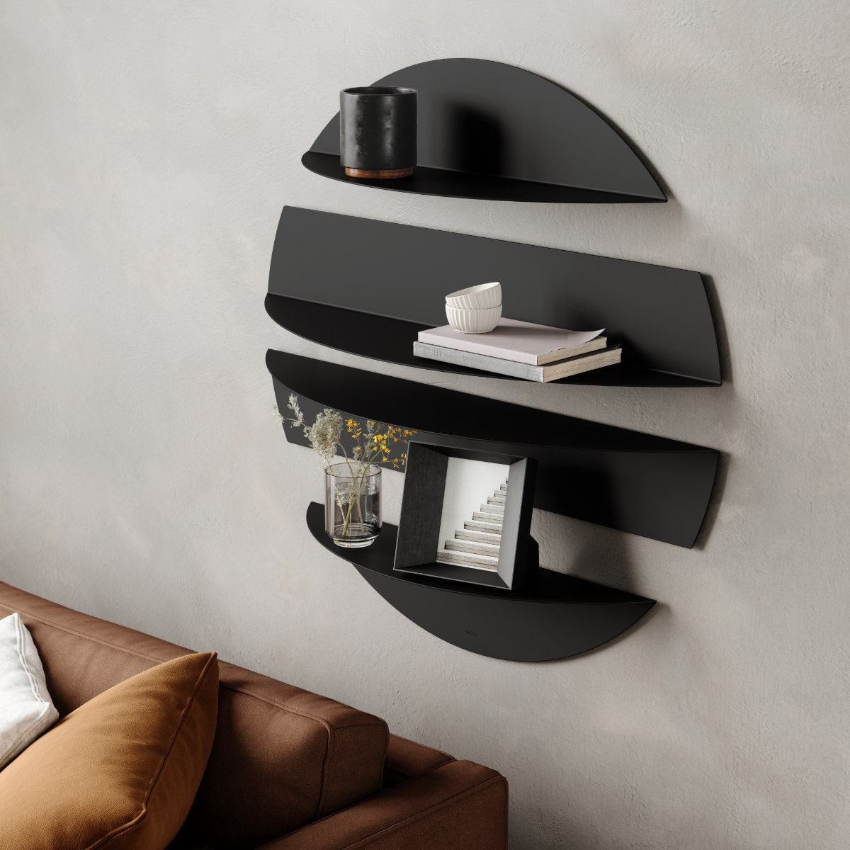 棚 umbra ソリス シェルフ 4段 壁付け （ アンブラ ウォールシェルフ