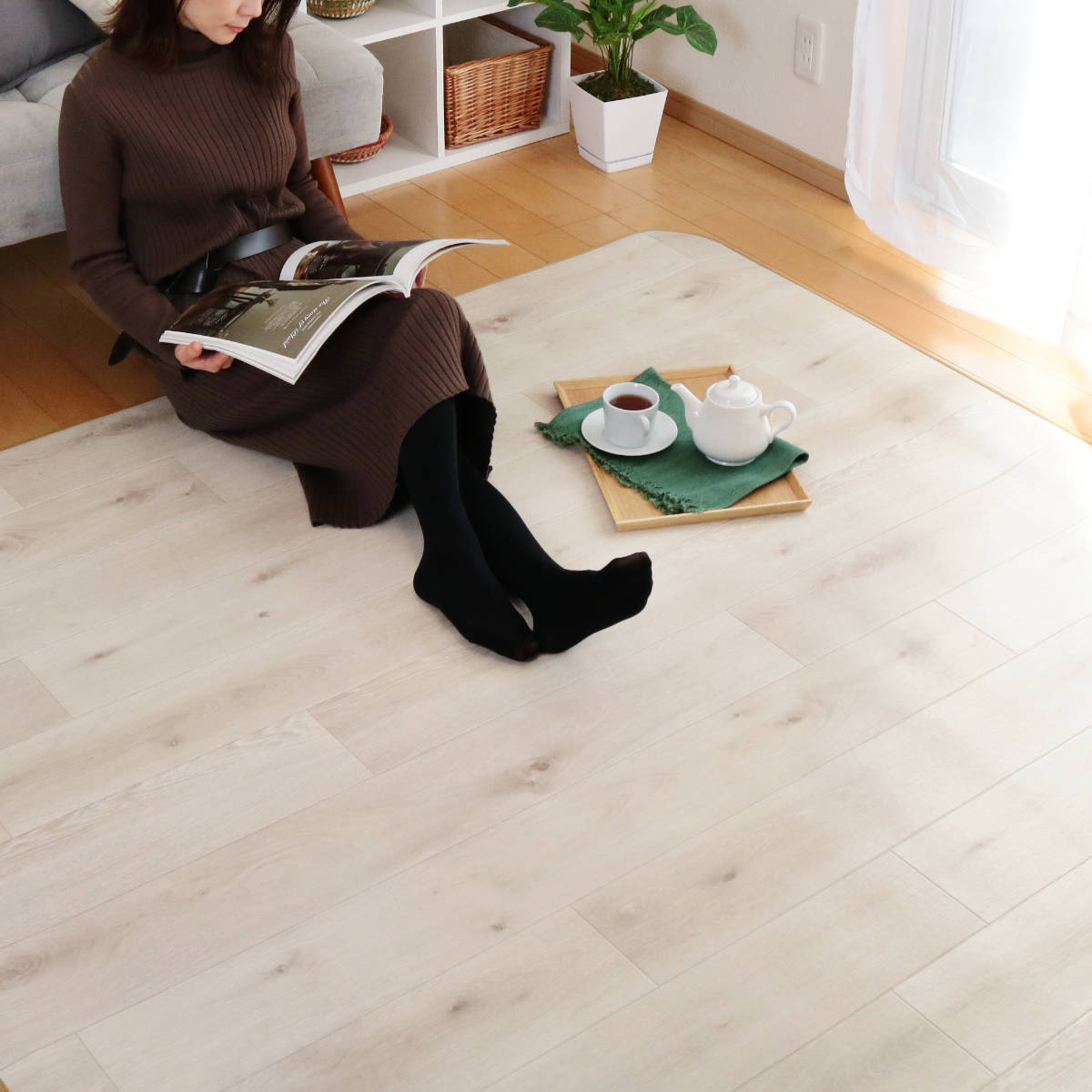 引っ敷き 182×300糎 引っ敷き ラスティックオーク 消臭手合い 既製大きさ 象牙色 （ 撥水 拭ける ダイニングラグマット 立ち会い場引っ敷き 撥水産業 抗菌 消臭 防真菌 雨合羽 防炎 日本製 リビング 昼御飯 愛玩動物 耐久性 ）【39販売店】