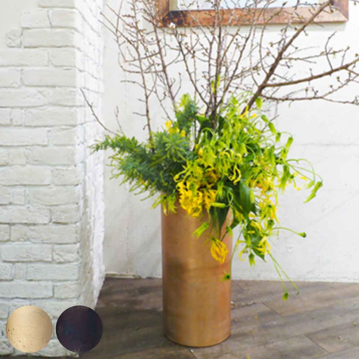 植木鉢 AMシリンダーロング 直径29×高さ60cm （ 送料無料 プランター プラントポット 植物用ポット 花器 鉢カバー ポット 花瓶 花びん 丸 円柱 シリンダー 植木鉢カバー 植物 花 観葉植物 ドライフラワー 金属 アルミ ） 【39ショップ】