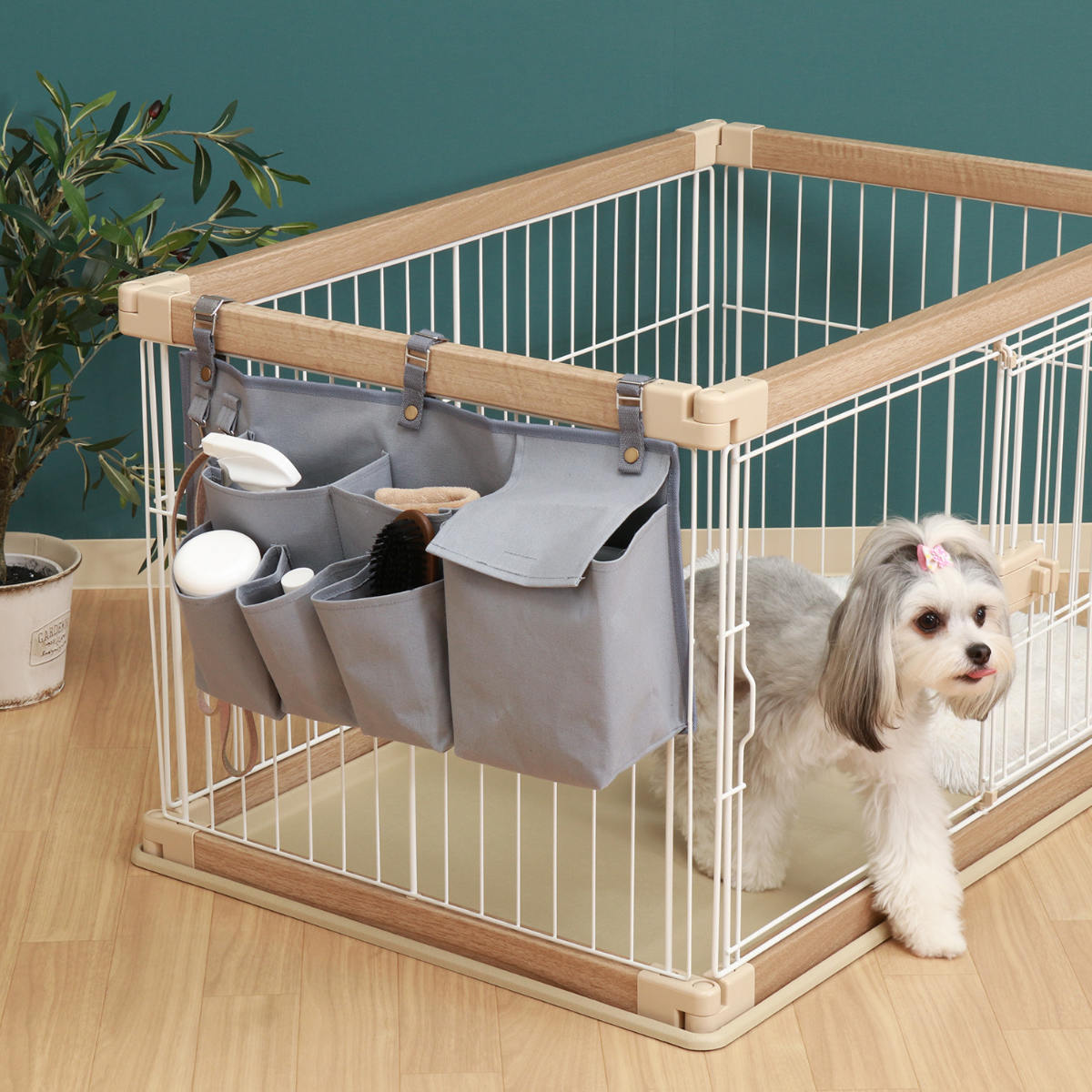 犬小屋工房K ペットケージ 中古 カーテン付き 犬用 収納便利 犬小屋工房K ペットケージ 中古 カーテン付き 犬用 収納便利