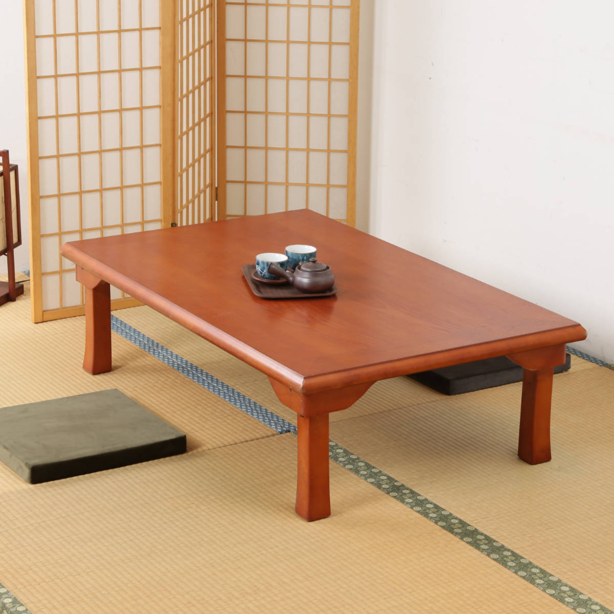 置き目時刻表 幅120×奥ぶかさ75×高さ34糎 折脚和風座卓 （ リビング時刻表 真っただ中時刻表 時刻表 4人掛け 折りたたみ 飾り気の無い時刻表 分かりやすい 和今めかしい ）【39販売店】