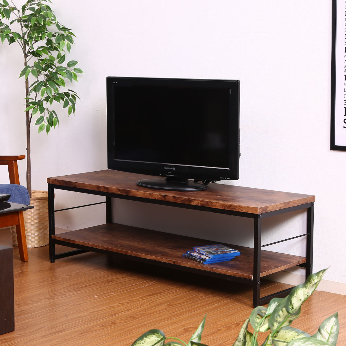 テレビ台 幅120cm ローボード ブルックリンスタイル ナビア （ テレビボード テレビラック TV台 TVボード TVラック ラック 飾り棚 ディスプレイラック 木目 収納 リビング収納 モダン シンプル おしゃれ インダストリアル ）【39ショップ】