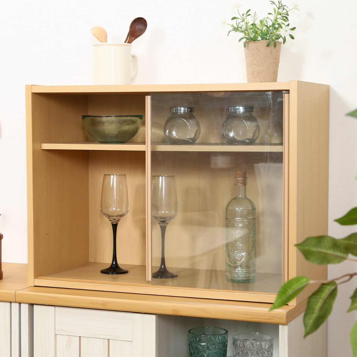 楽天市場】キャビネット 食器棚 幅59.8 奥行39.5 高さ44.5cm 食器収納