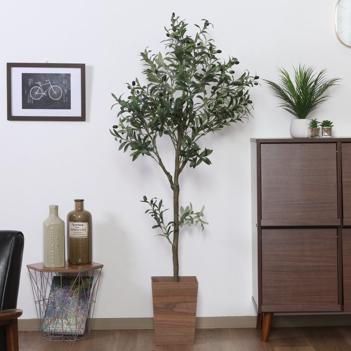 フェイクグリーン オリーブ 高さ150糎 合わせ目式 （ 人工観葉草木 大型 あずま屋 造花 人工あずま屋 観葉草木 作物緑であること 水やり不必要 お取りつくろう飾り気の無い 草木 如何様物 木 樹 リビング 部屋の入り口 室内装飾 緑であること 枯れない 儀式用 ）【39販売店】