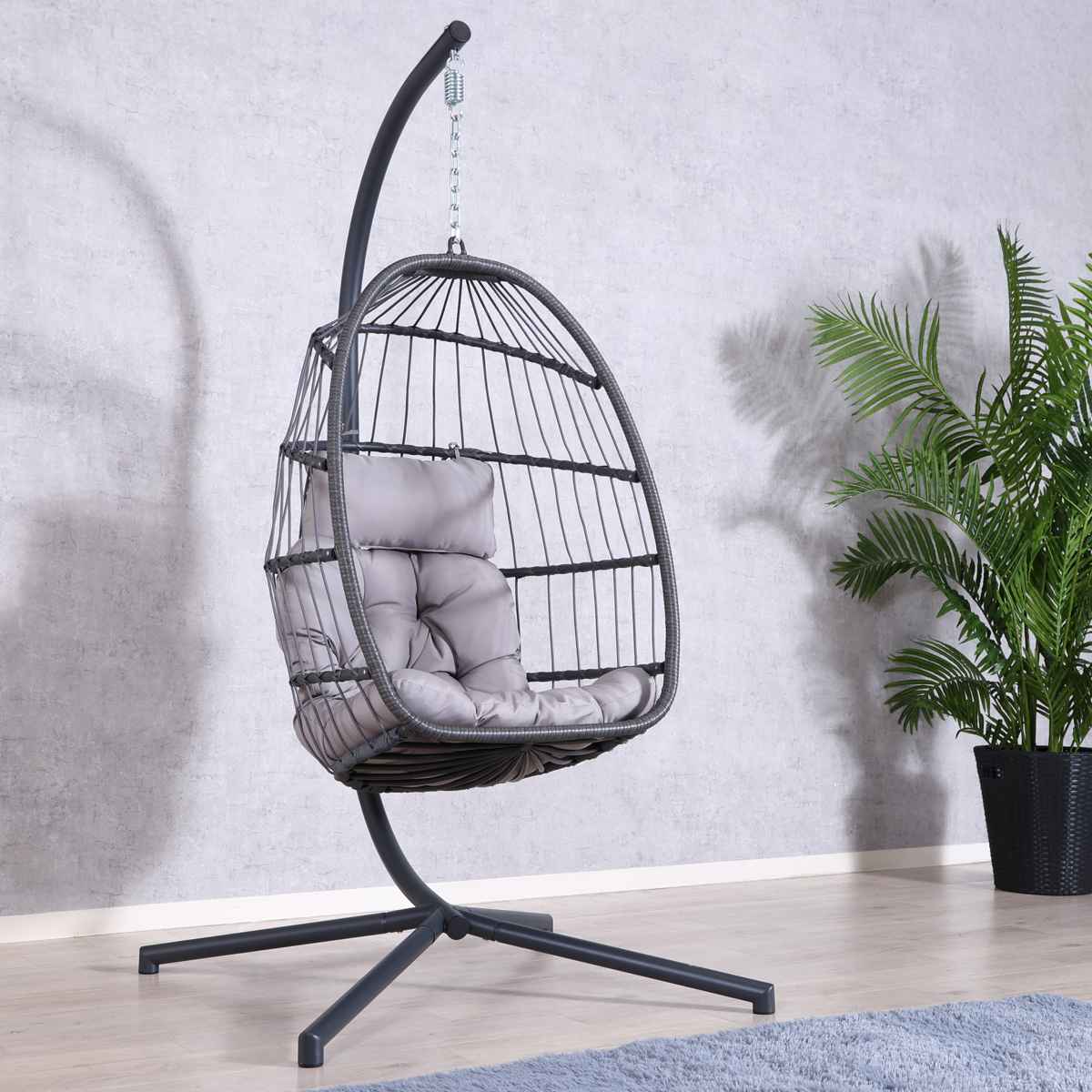 ハンギングチェア elma ( ガーデン ソファ リラックスチェア 椅子 庭 屋外 ハンキング カフェ風 モダン インテリア バルコニー 室内 ホテル リゾート クッション付き 高級感 おしゃれ )【39ショップ】|インテリアパレット
