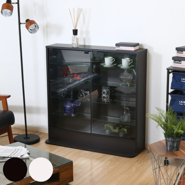 4年保証 収納 飾り棚 ガラス製 ディスプレイ キャビネット 送料無料 コレクションケース 浅型 魅せる収納 ディスプレイケース ディスプレイラック ガラスキャビネット ガラス おしゃれ ガラスケース ショーケース ロータイプ 幅90cm コレクション