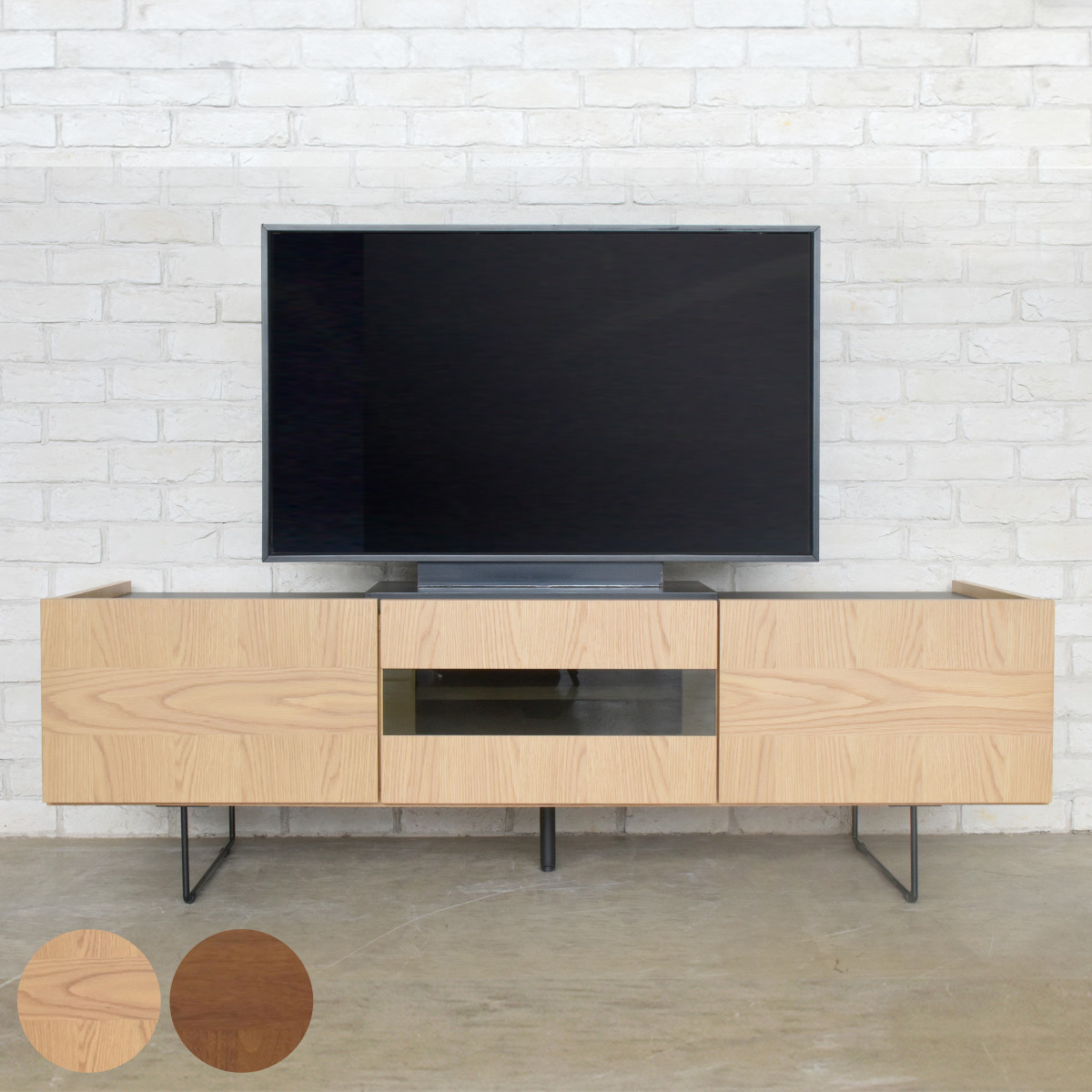 テレビ台 ローボード ヴィンテージ調 突板仕上げ 日本製 幅150cm （ TV台 TVボード テレビラック テレビ 収納 家具 完成品 リビング収納 引き出し 可動棚 ナチュラル ブラウン お掃除ロボット対応 ）【39ショップ】｜インテリアパレット