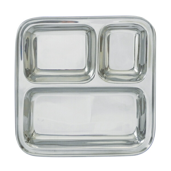 楽天市場】18‐8ステンレス ランチ皿 5B 深型スクウェアプレート 幅283