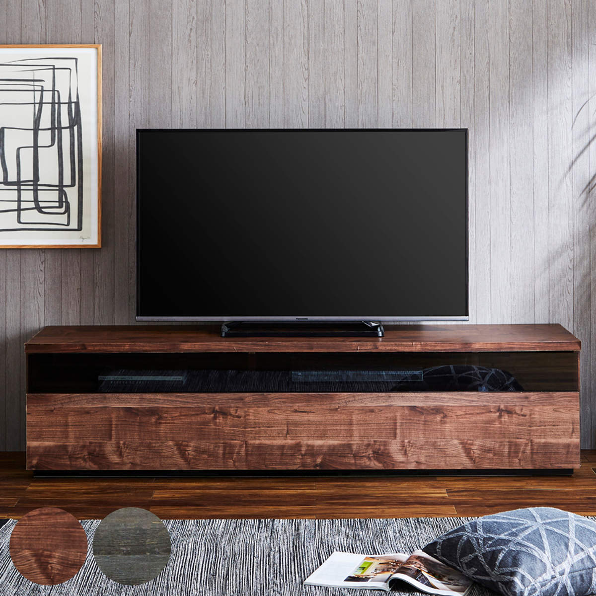 テレビ台 ローボード 木目調 ヴィンテージモダン 日本製 幅180cm ( 送料無料 テレビボード TV台 TVボード テレビラック 完成品 ヴィンテージ調 台輪 収納 リビング 棚 TV 家具 幅180 AVボード 引き出し ) 【39ショップ】|インテリアパレット