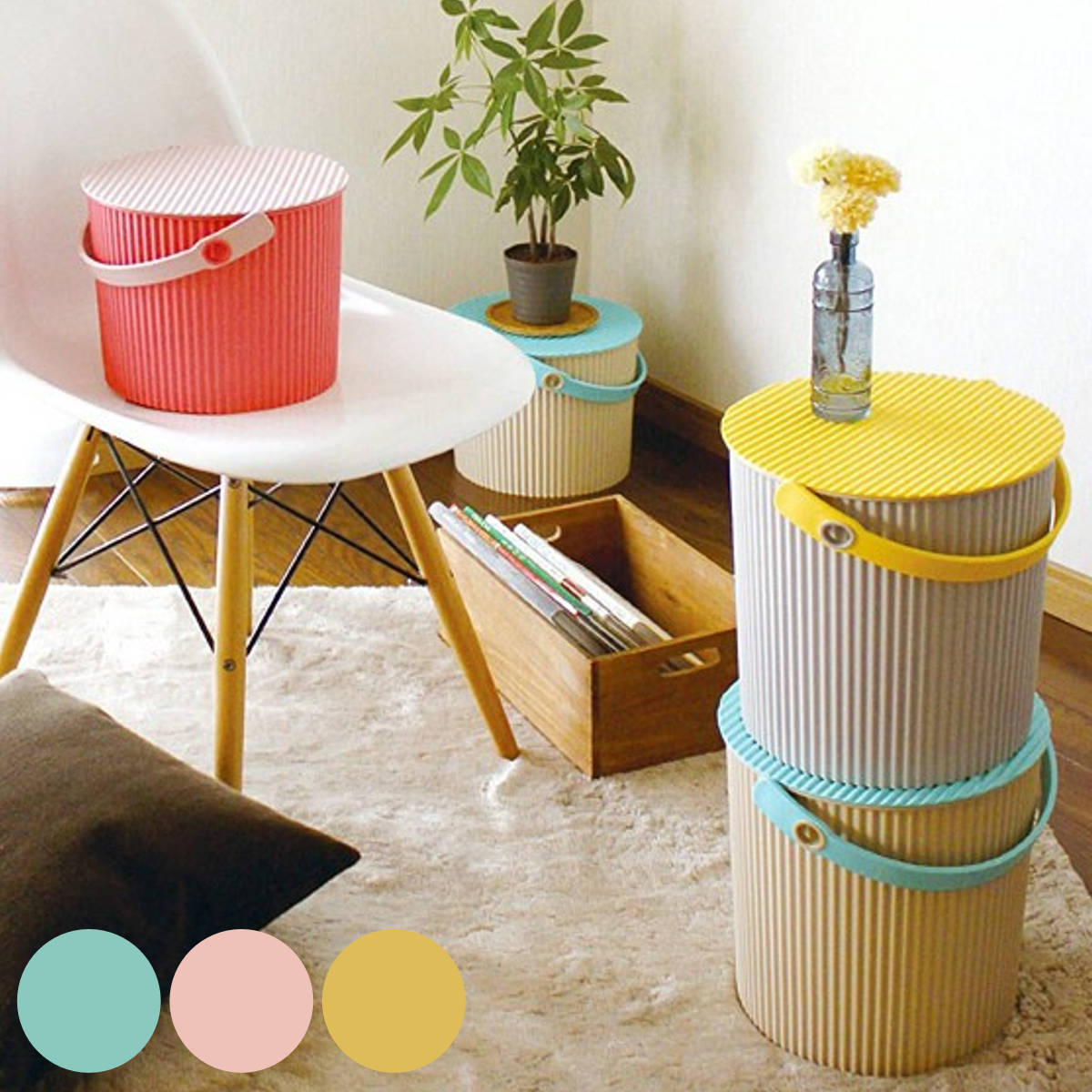 【楽天市場】収納バスケット L 10L 幅29×奥行27×高さ27cm 簡易 スツール フタ付き 持ち手付き グッドデザイン賞 受賞 （ 収納 イス  いす バケツ ガーデニング プラスチック 収納スツール 収納ボックス ボックス おもちゃ箱 ） 【39ショップ】 : インテリア ...