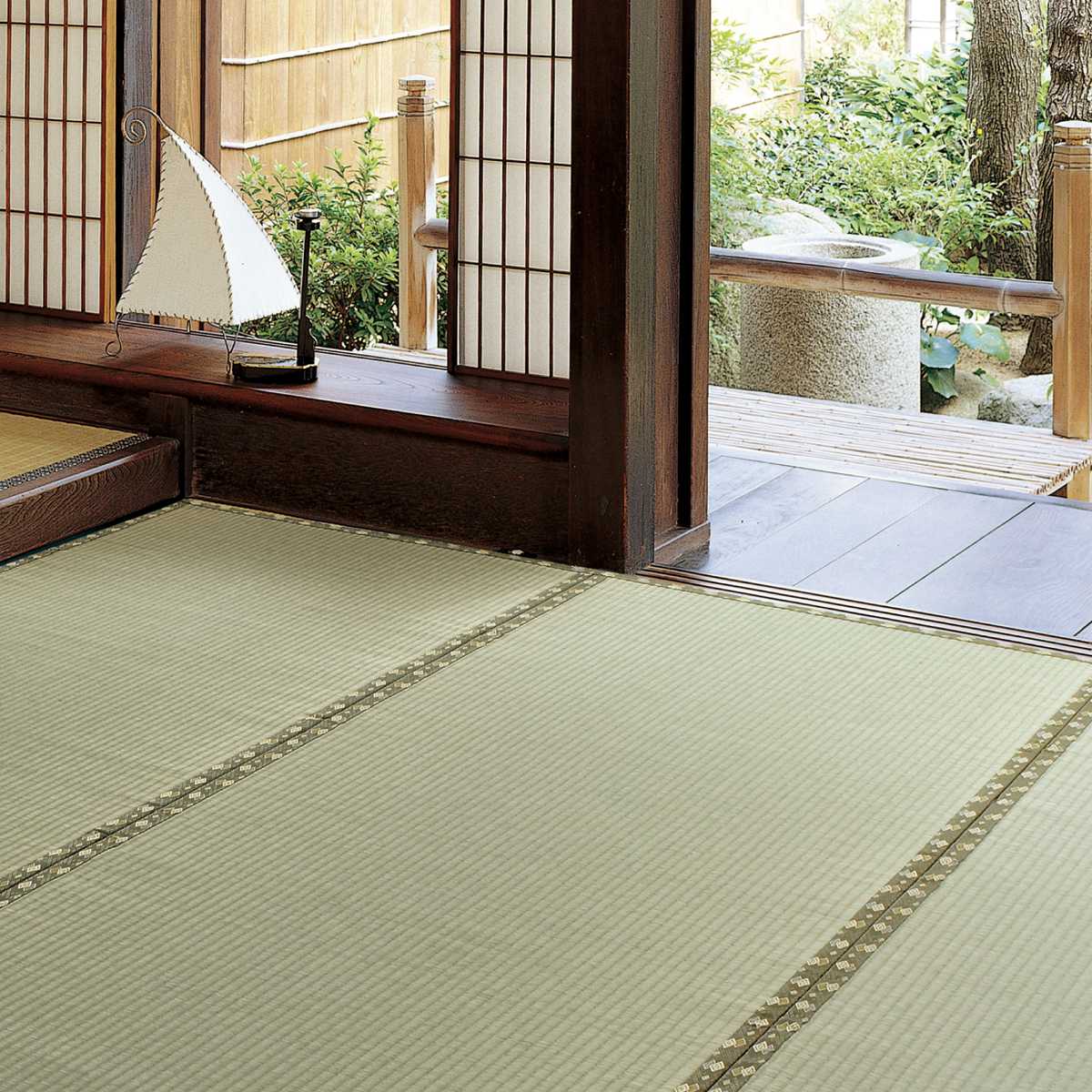 い草上敷き 国産 江戸間10畳 琥珀 （ い草 マット 上敷き い草ラグ 敷物 十畳 畳マット 和室 イグサ 引目織 藺草 和室敷物 ラグ 夏用マット 10帖 ）【39ショップ】｜インテリアパレット