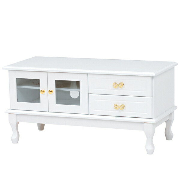猫脚とリボンモチーフの取っ手がお洒落で可愛いテレビ台 白家具 猫脚 テレビ台 ローボード テレビ台 ローボード 姫系 ロマンチック リボン型引手 フェミニン 幅90cm かわいい リボン 女の子 クラシック 女の子 送料無料 Tv台 子供部屋 ホワイト プリンセス Avボード