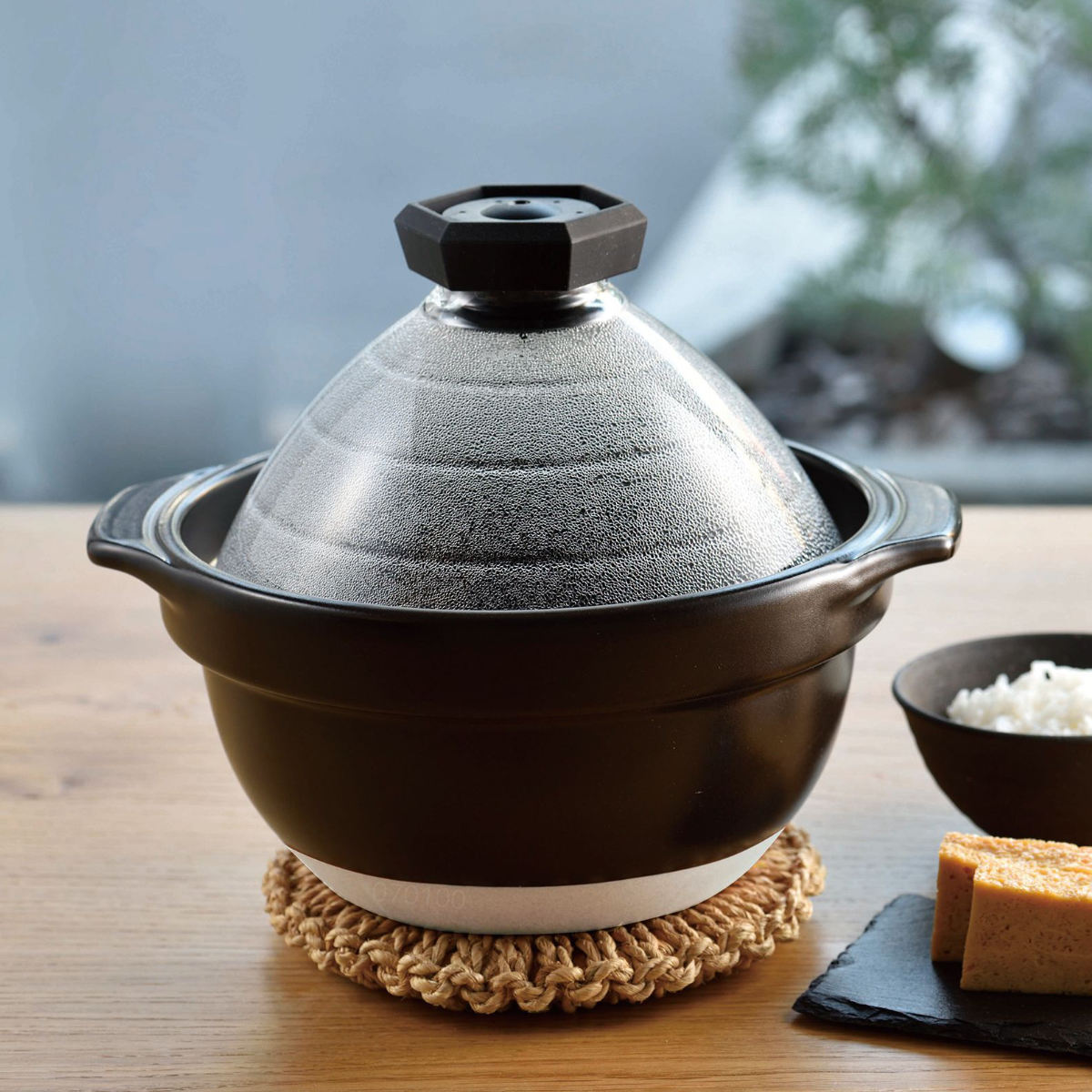 ハリオ フタがガラスのご飯釜 2～3合 ガス火専用 ガラス蓋付き 日本製 （ HARIO ガス火対応 炊飯 2合 3合 ガラス蓋 萬古焼 おしゃれ 両手鍋 炊飯直火鍋 2合炊き 3合炊き 土鍋ご飯 どなべ 炊飯器 調理器具 調理用品 陶器製 ）【39ショップ】