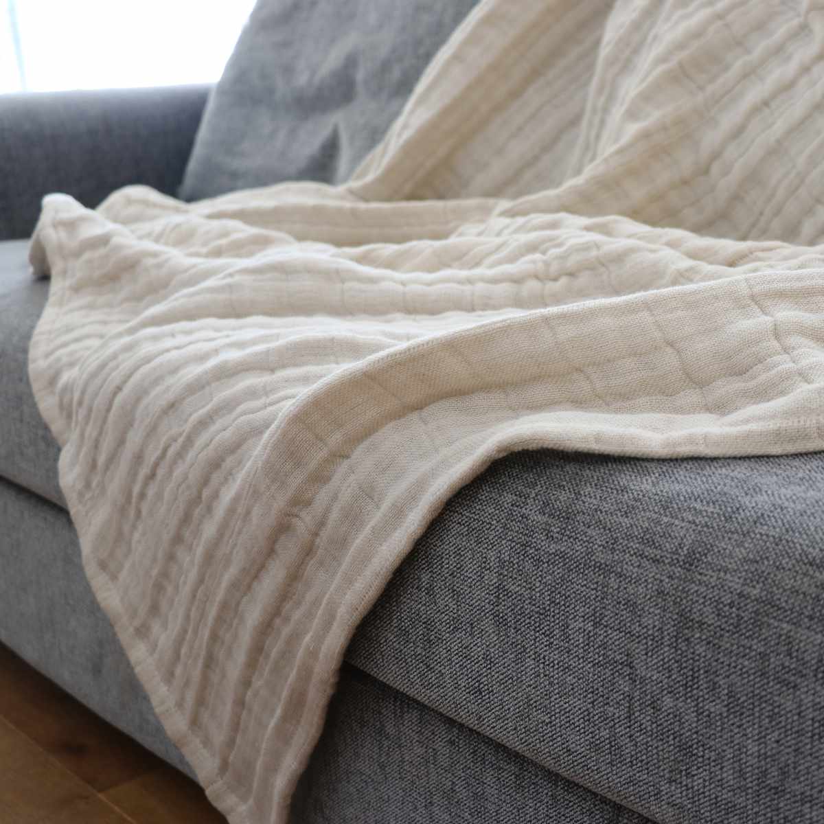 ガーゼケット シングル コットンリネン 無添加 日本製 （ オーガニック 140&times;200 ガーゼ ケット 寝具 洗濯OK 綿 リネン 麻 シンプル 吸水 速乾 洗濯できる ）【39ショップ】｜インテリアパレット