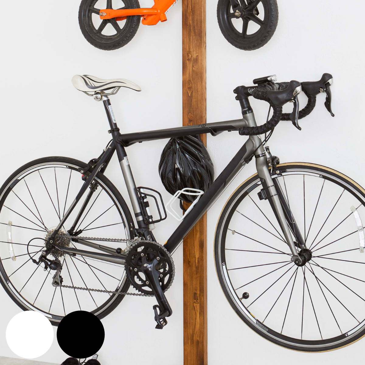 楽天市場】突っ張り 自転車ラック 幅31.5〜46.5cm 2段 スチール
