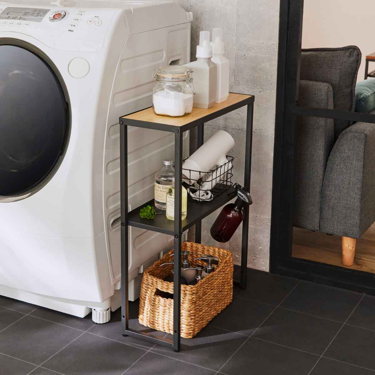 楽天市場】洗濯機 サイドラック HSR-6 平安伸銅 組立式 | ランドリー