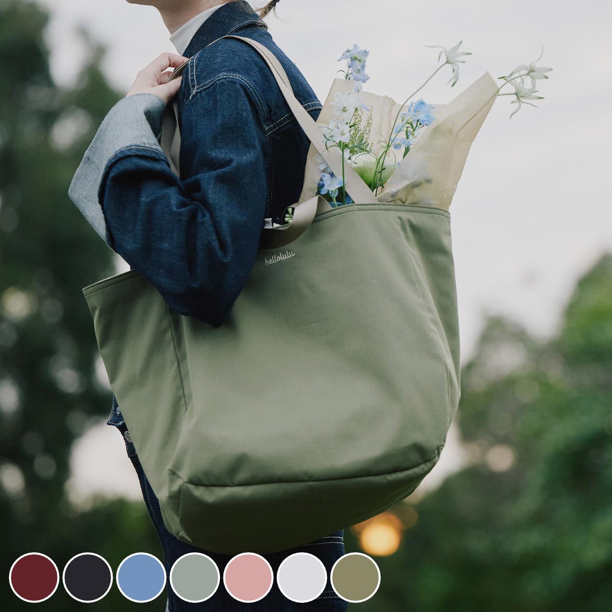 トートバッグ Hellolulu JAKE ECOエディション ダブルサイド 2ウェイ トート （ かばん バッグ ショルダーバッグ マザーズバッグ リバーシブル ハロルル レディース メンズ 軽い 撥水 通学 通勤 サイドポケット おしゃれ ）【39ショップ】