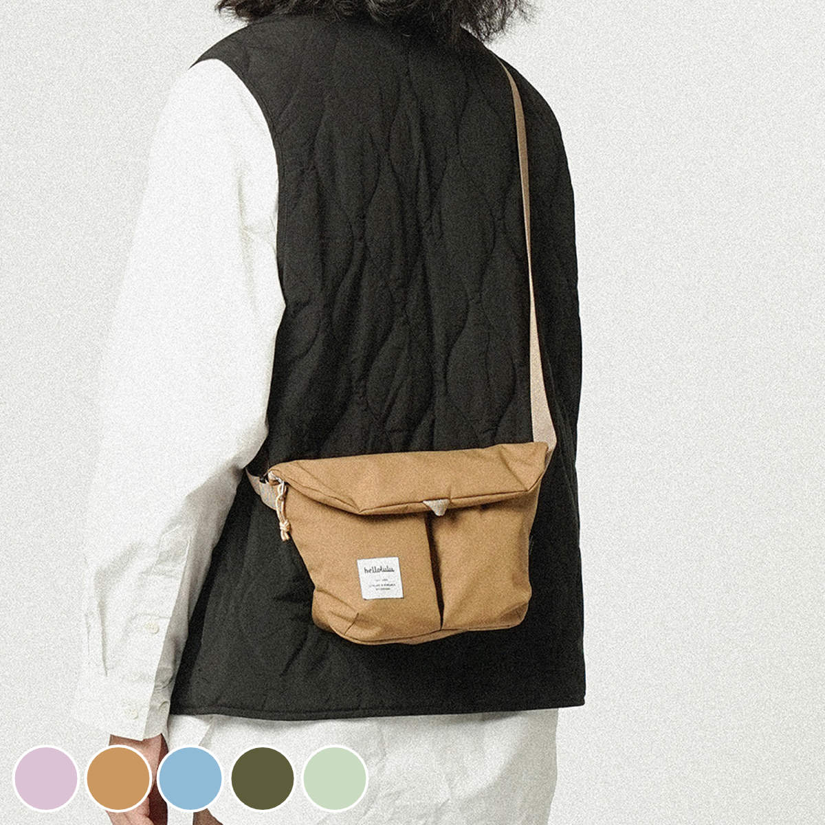 ショルダーバッグ hellolulu ミニ カセン MINI KASEN （ ハロルル バッグ レディース メンズ ミニショルダー かばん 鞄 クロスボディ 軽い 斜め掛け クロスバッグ ポシェット 小さめ 撥水 かぶせ ファスナー 内ポケット おしゃれ ）【39ショップ】