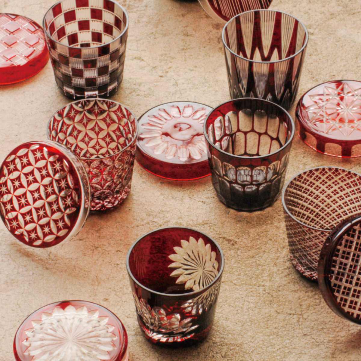 楽天市場】そば猪口 江戸切子 蓋ちょこ 七宝 廣田硝子 : がらんどう