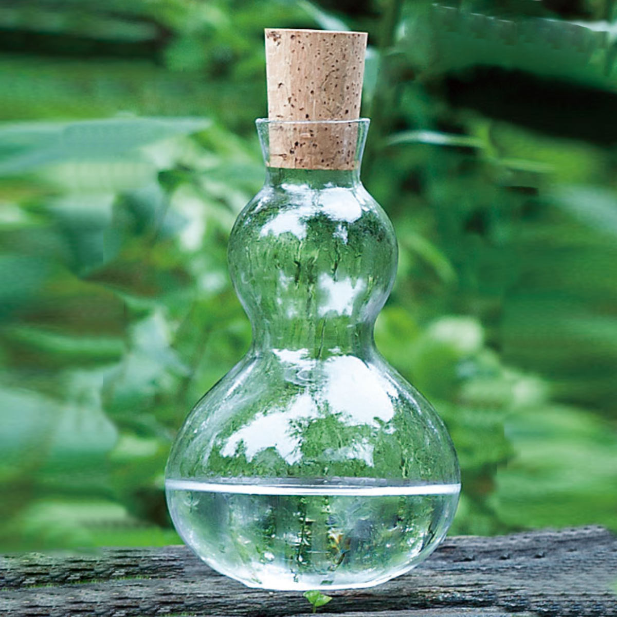 廣田瑠璃 水さし 580ml 潤 ひさご キルク栓 （ 瑠璃 日本製 花立て 御花軍事基地 ポット 瓶 ひょうたん型 分かりやすい 今めかしい 澄み切った瑠璃 ）【39販売店】